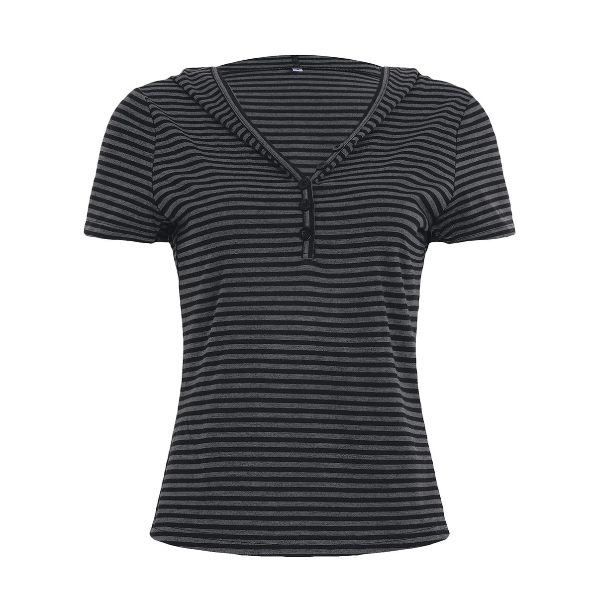 Vintage Striped Short Sleeve Hooded Tee