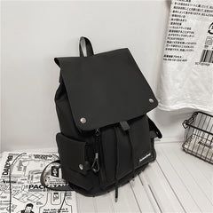 Vintage Solid Color Large Capacity Backpack