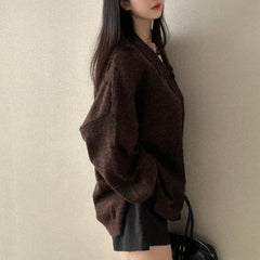 Polo Collar Mid Length Oversized Sweater
