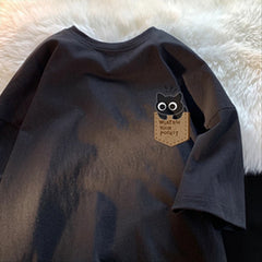 Aesthetic Cute Kitten Print Oversized T-shirt