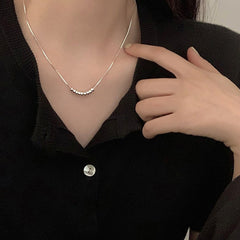 Double-layer Pearl Camellia Necklace - fairypeony