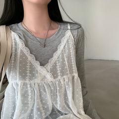 Lace Trim V-Neck Cami Dress
