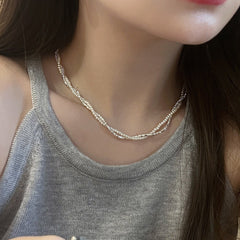 Galaxy Silver Pearl Necklace