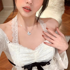 Zirconium Butterfly Necklace