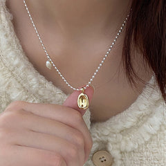 Double-layer Pearl Camellia Necklace - fairypeony
