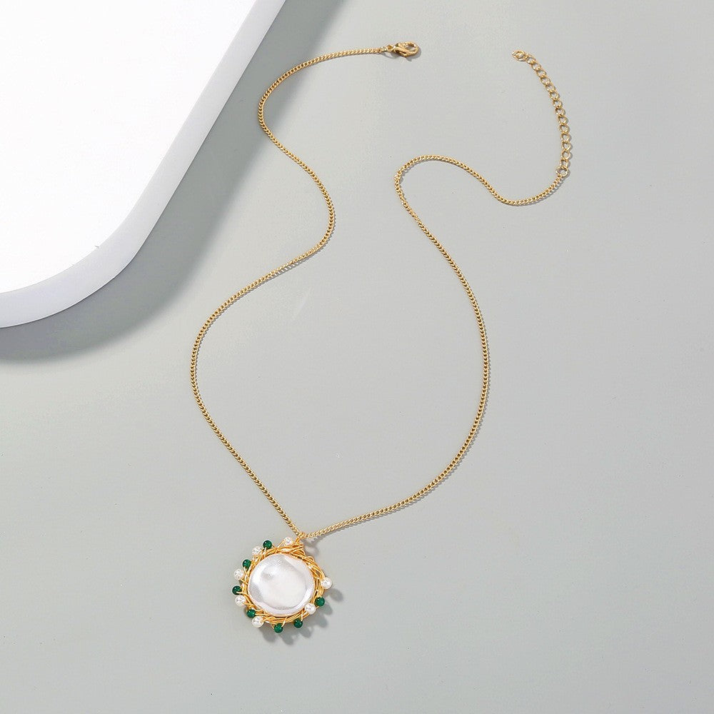 Lunar Pearl Pendant Necklace - fairypeony