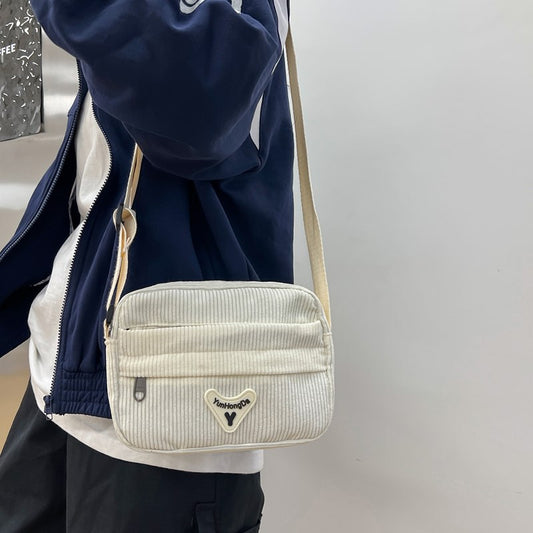 Vintage Corduroy Crossbody Bag