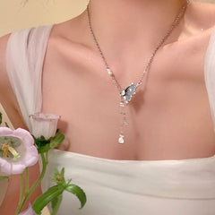 Butterfly Pearl Necklace - fairypeony