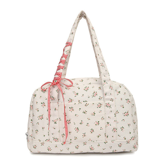 Aesthetic Floral Print Large Capacity Shoulder Bag