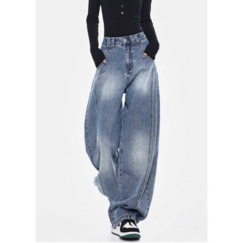 Vintage Wash High Waist Baggy Boyfriend Jeans