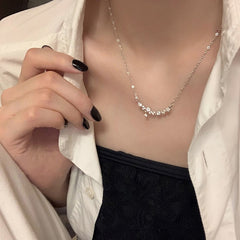 Double-layer Pearl Camellia Necklace - fairypeony