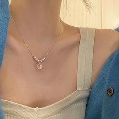 Galaxy Silver Pearl Necklace