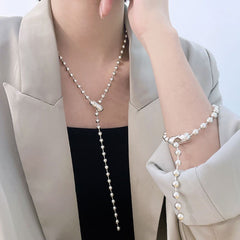 Double-layer Pearl Camellia Necklace - fairypeony