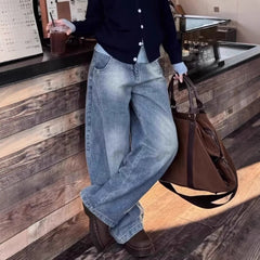 Vintage Loose Straight Machete Jeans