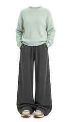 OOTD: High-End Loose Fit Pullover Sweater + Fleece-Lined Wide-Leg Pants