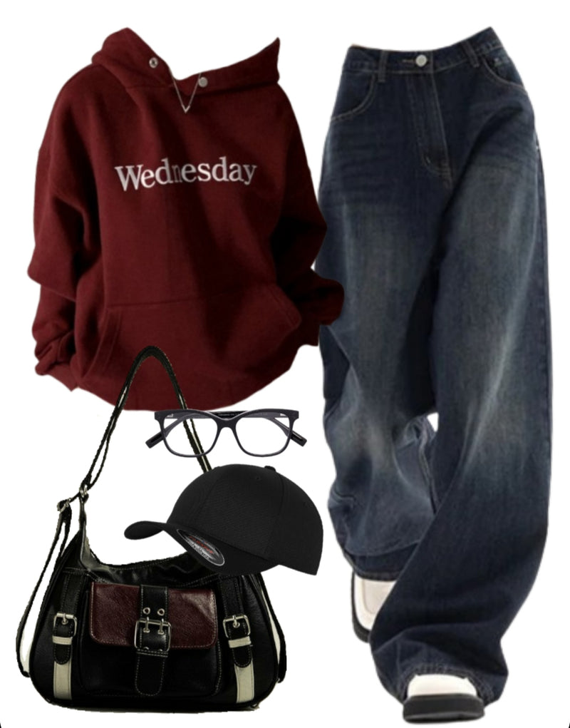 OOTD: Solid Color Hoodie + Boyfriend Jeans + Crossbody Bag