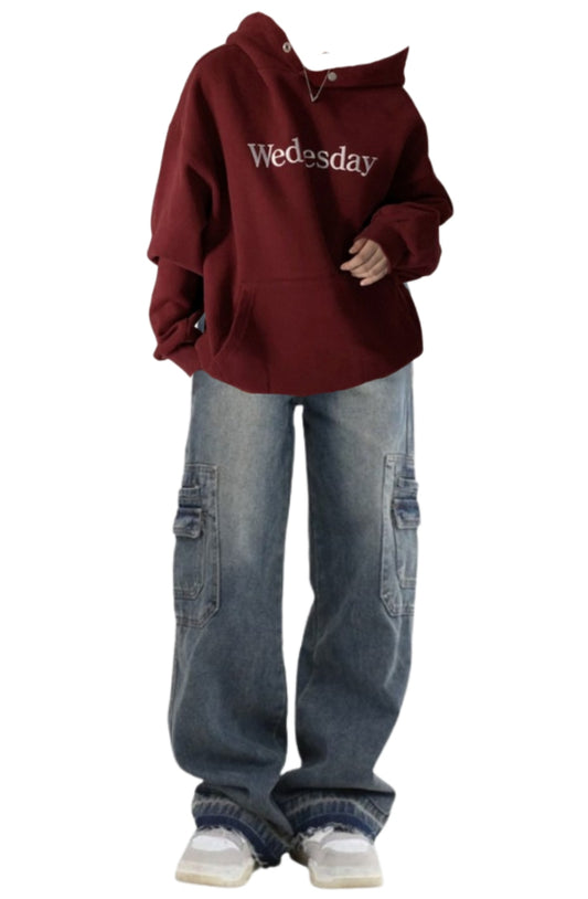 OOTD: Solid Color Hoodie + Cargo Jeans