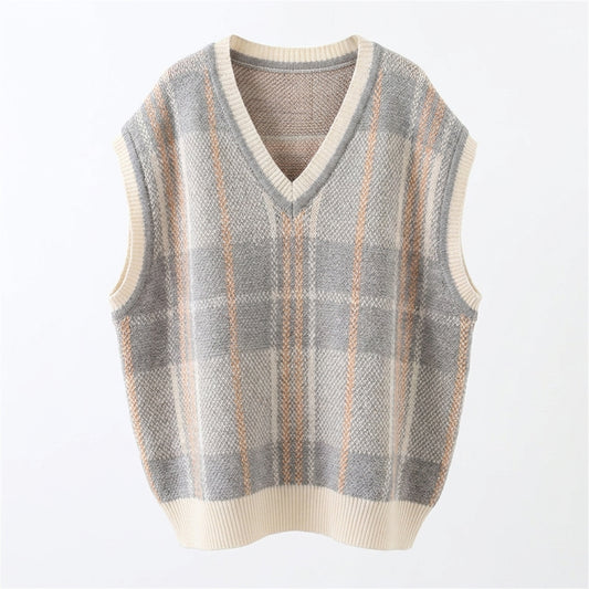 Vintage Plaid Knit Vest