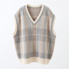 Vintage Plaid Knit Vest