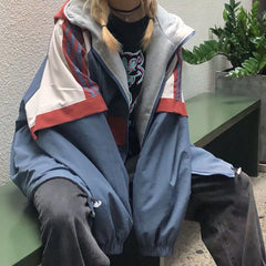 Oversized Reverse Hooded Jacket - fairypeony
