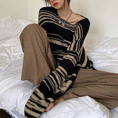 Oversized Stripe Jumper Knit Sweater - fairypeony