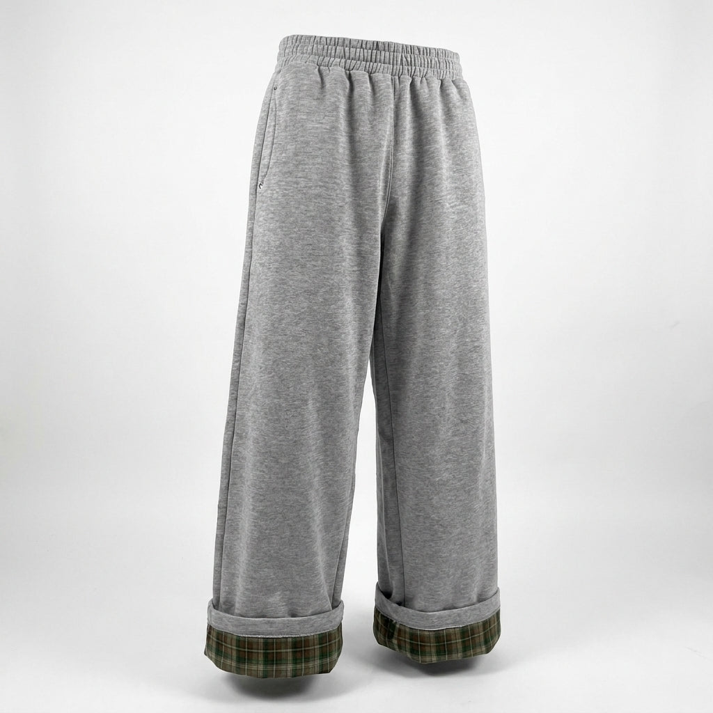 Y2K Wide-Leg Patchwork Pants