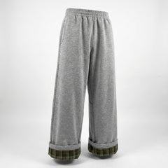 Y2K Wide-Leg Patchwork Pants – Retro Streetwear Straight Leg Trousers