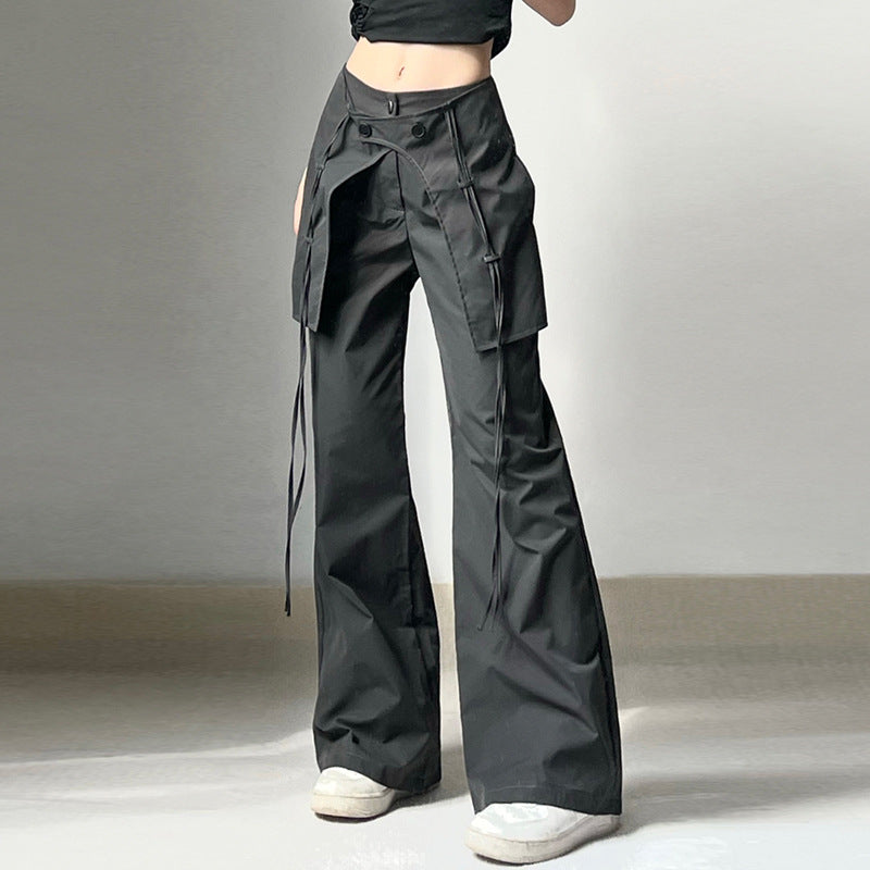 Patchwork Baggy Parachute Cargo Pants - fairypeony