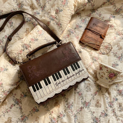 Vintage Piano Lace Trim Crossbody Bag