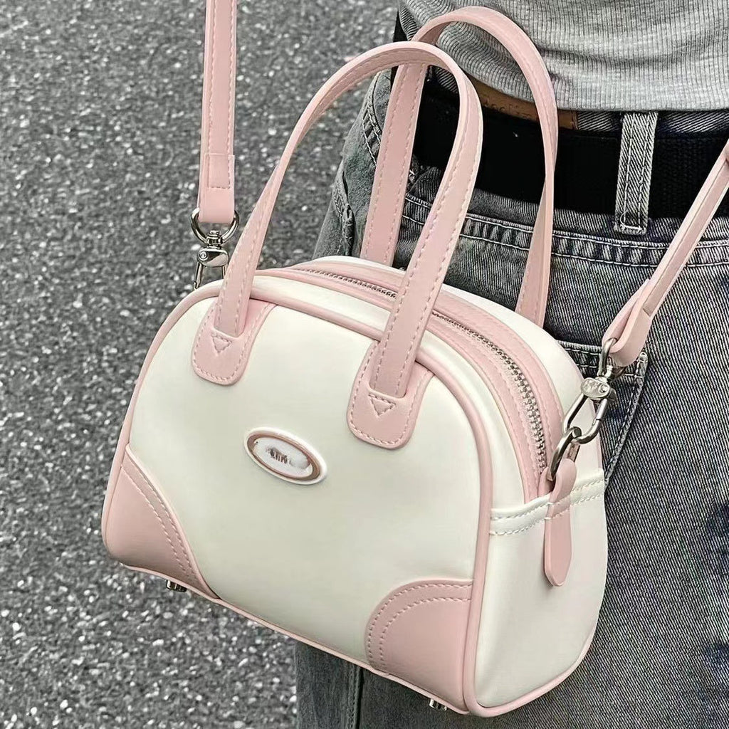 Pink and White Candy Crossbody Bag - fairypeony