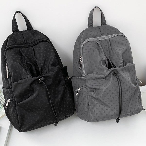Polka Dot Waterproof Nylon Backpack with Air Cushion Straps