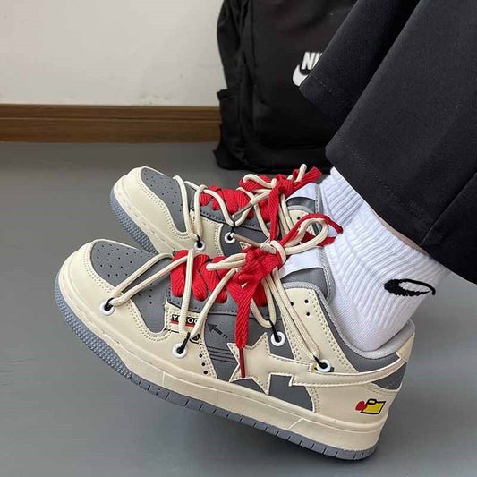 Red & Grey Shooting Star Sneakers