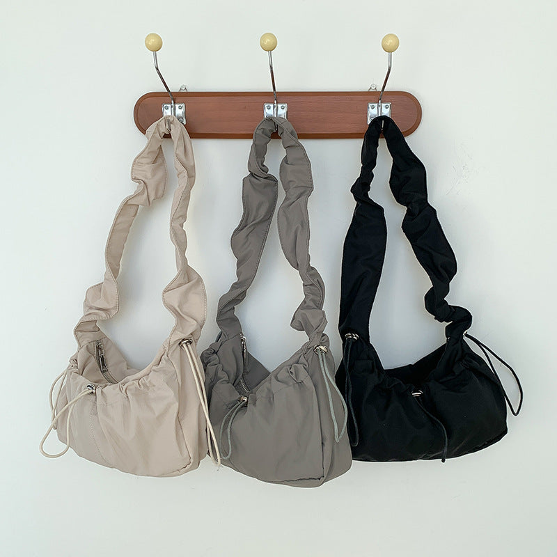 Ribbon Shirring String Shoulder Bag