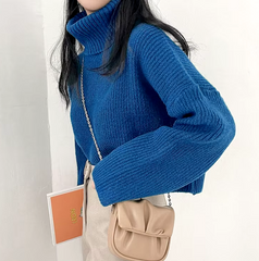 Dark Academia Turtle Neck Oversized Sweater