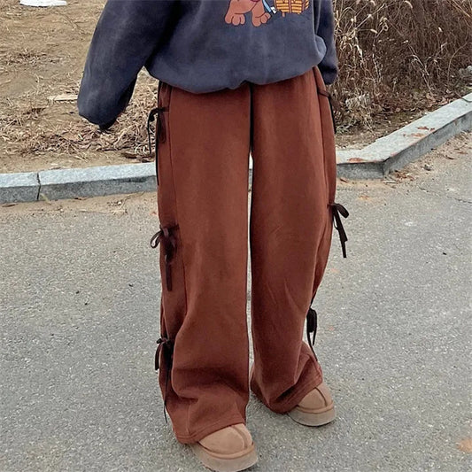 Aesthetic Side Bow Tie Sweatpants