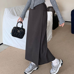 Side Tie Slim Maxi Skirt - fairypeony