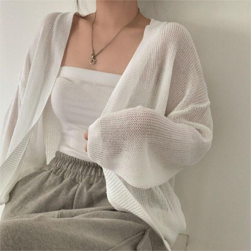 Solid Color Oversized Knitted Cardigan