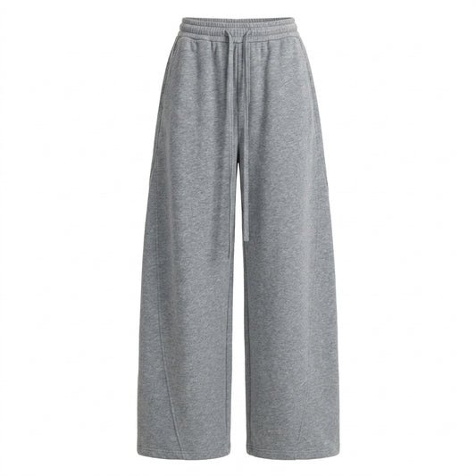 Solid-Colour Straight-Leg Curved Hem Casual Pants – Unisex Preppy Loose Trousers - fairypeony
