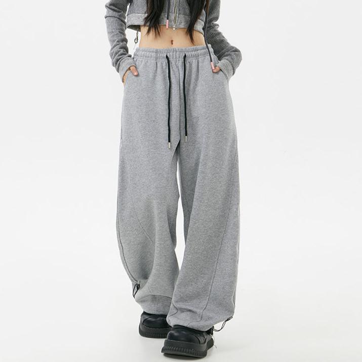 Solid Color Baggy Wide Leg Sweatpants