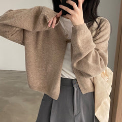 Solid Color Casual Oversized Cardigan