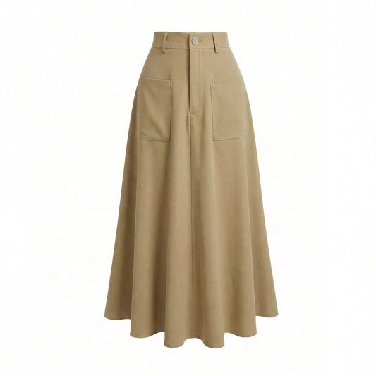 French-Style Slimming A-Line Midi Skirt - fairypeony