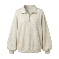 Solid Color Half Zip Sweatshirt