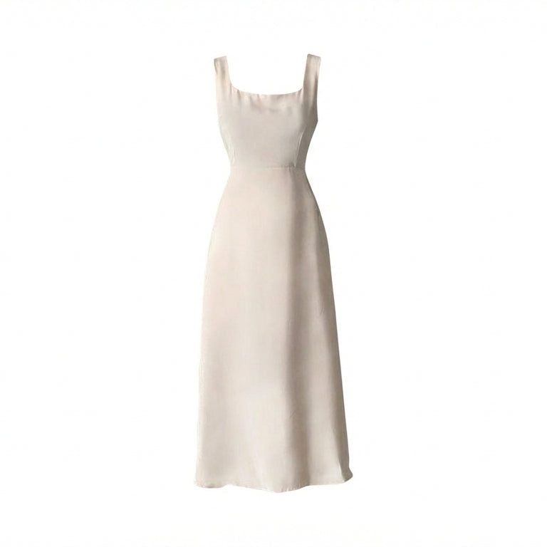 Beige dress on a white background