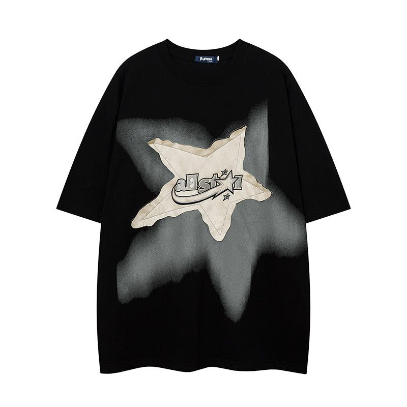 Star Patch Oversized Short Sleeve Tee