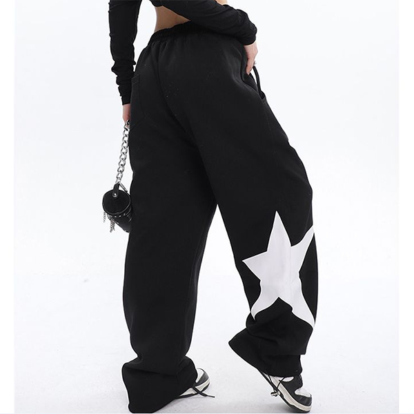 Star Print High Waist Stretchy Sweatpants