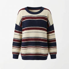 Striped Round Neck Pullover Sweater