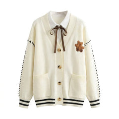 Aesthetic V_Neck Loose Cardigan - fairypeony