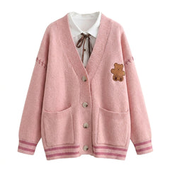 Aesthetic V_Neck Loose Cardigan - fairypeony