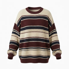 Striped Round Neck Pullover Sweater