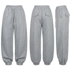 Solid Color High Waist Jogger Pants